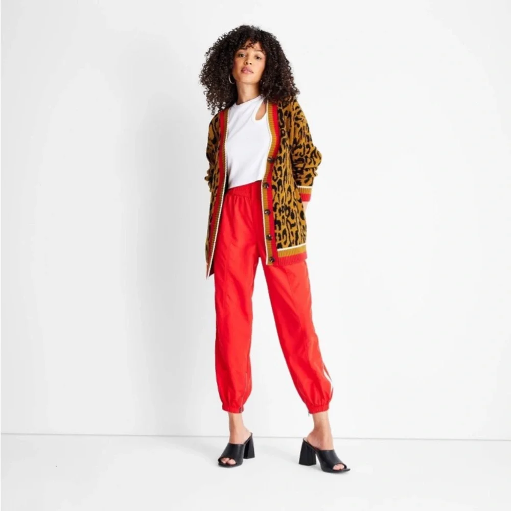 Future collective kahlana barfield brown leopard print varsity cardigan nwt - Picture 3 of 5